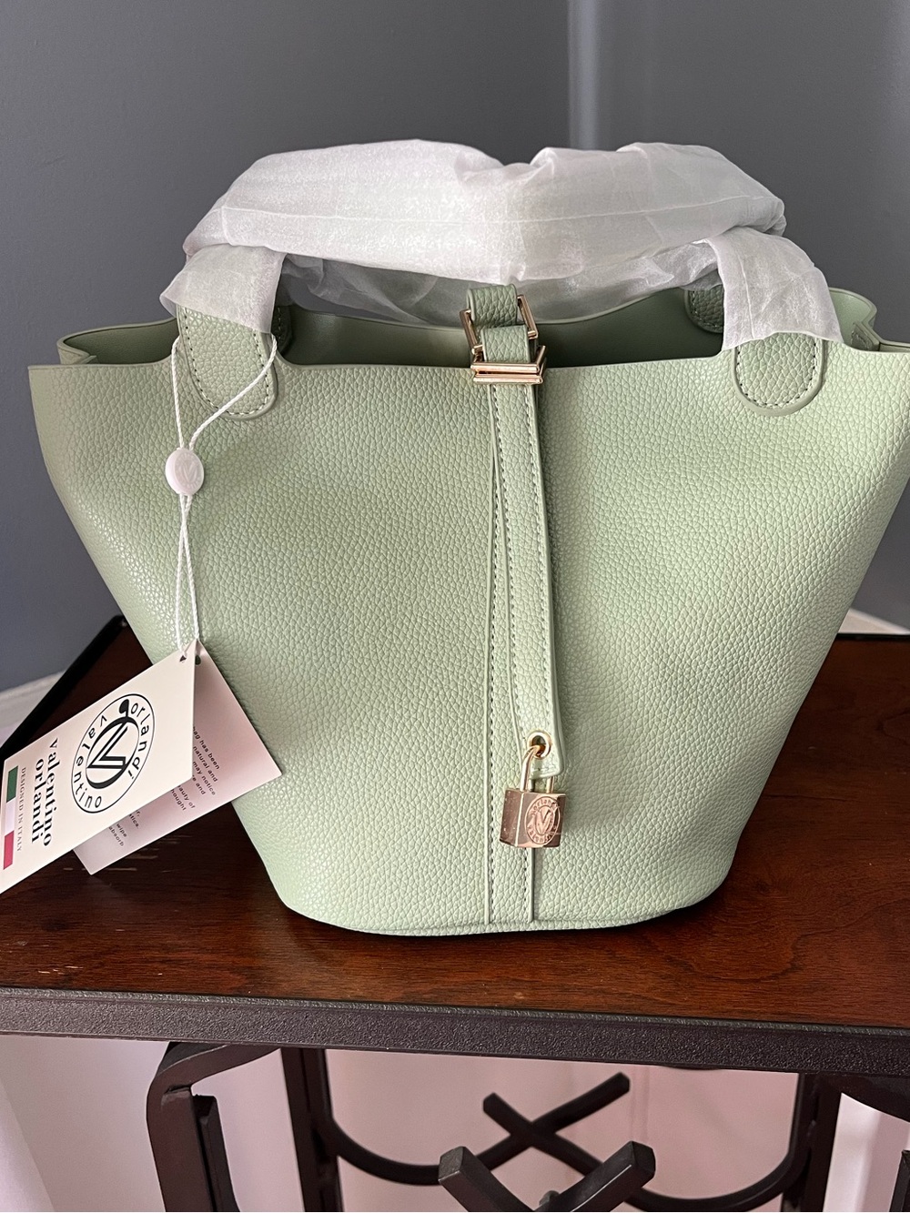 Mint Green Vegan Bucket Bag